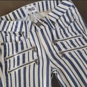 Paige blue and white striped jeans.